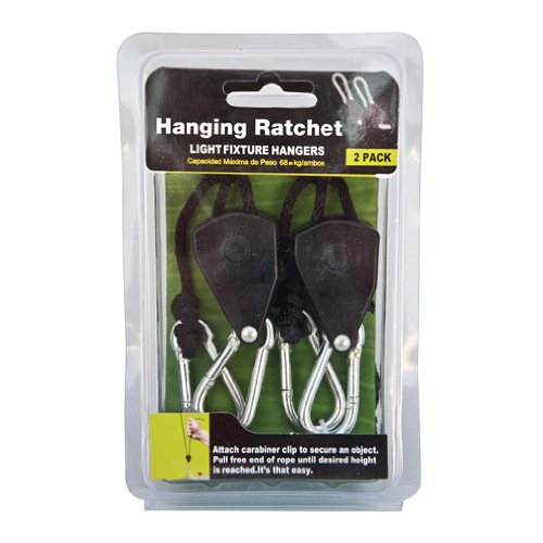 Rope Ratchet Light Hangers - Pair - 1/8in - Black - Model 121201 - Polypropylene