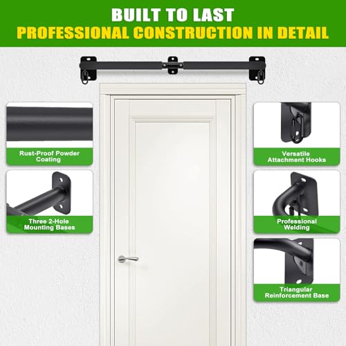 SELEWARE Heavy Duty Wall Mount Pull Up Bar, 450LB Capacity Joist Mount Chin Up Bar for Doorway, Sturdy Steel Construction,...