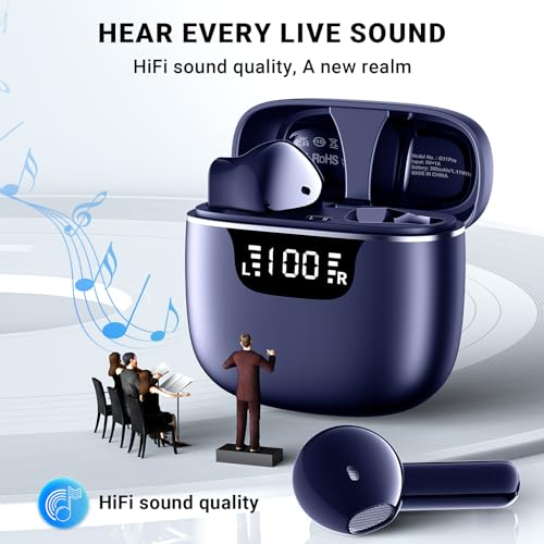 Godyse Wireless Earbuds Bluetooth 5.4 with LED Display Case, Mini in-Ear Bluetooth Earbuds, ENC Noise Cancelling for Call...