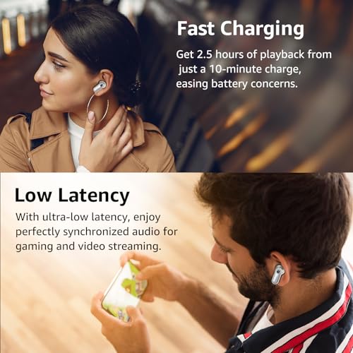 TOZO Crystal Pods Hybrid Active Noise Cancelling Wireless Earbuds, 10mm Drivers Deep Bass, 4 Mics Smart ENC AI Calls, Rea...