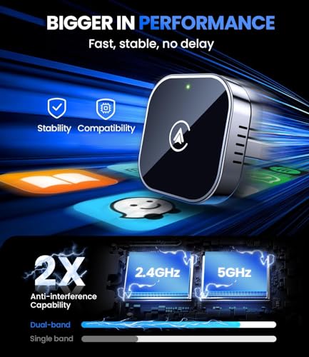 Teeran 2 in 1 Wireless CarPlay and Android Auto Adapter, Easy Setup Plug and Play, Fast Seamless Use Supports 1000+ Car's ...