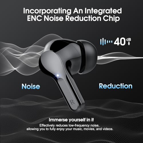 Wireless Earbuds, Bluetooth 5.4 Headphones HiFi Stereo, Bluetooth Earbuds with ENC Noise Cancelling Mic, IP7 Waterproof in...