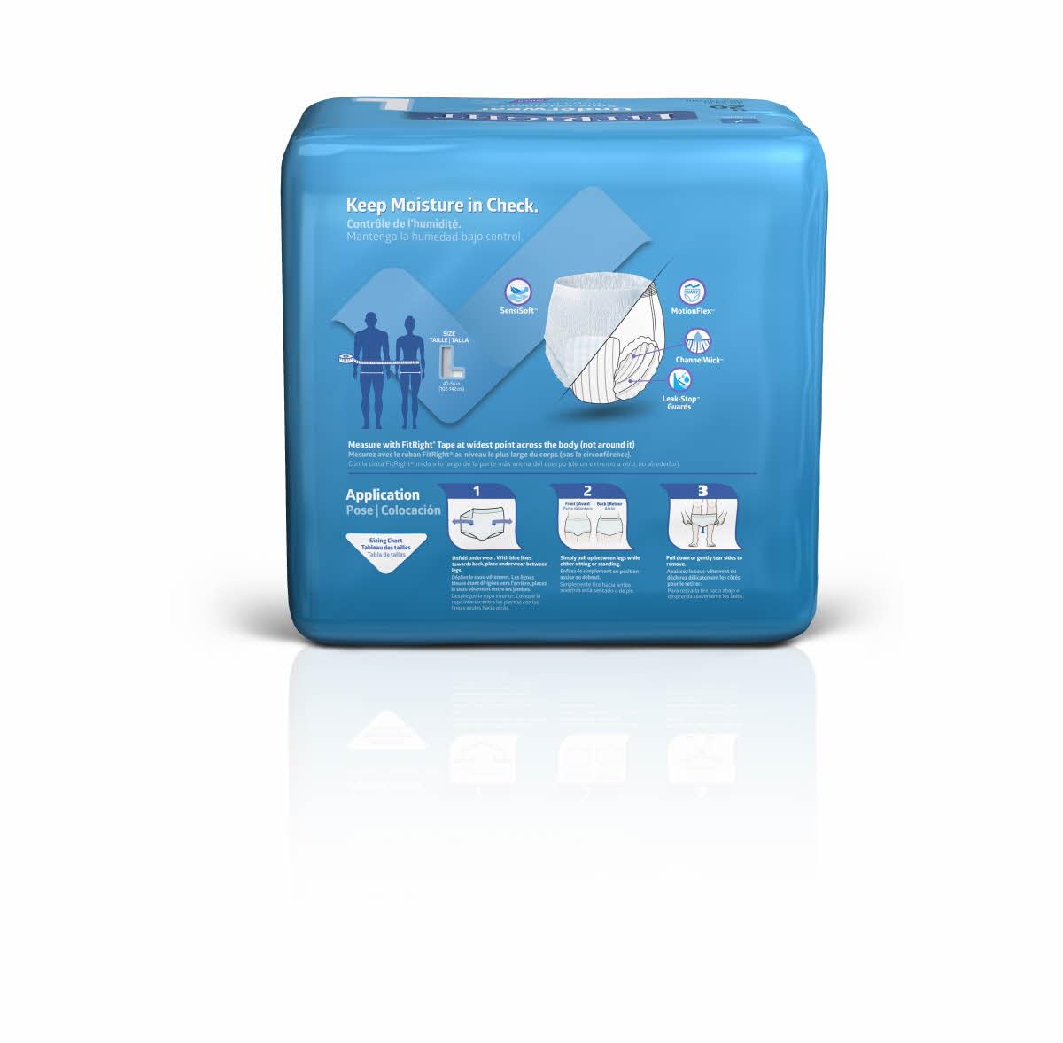 FitRight Super Adult Incontinence Underwear, Maximum Absorbency, Large, 40"-56", 4 Packs of 20 (80 Total)
