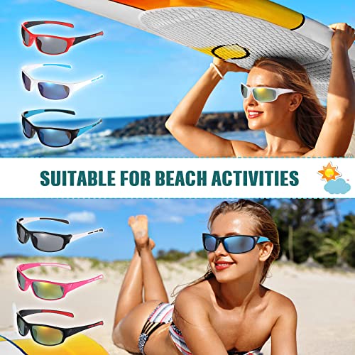 Leumoi 18 Pairs Sports Sunglasses Tactical Running Sunglasses Driving Shade Motorcycle Glasses for Men Women Youth