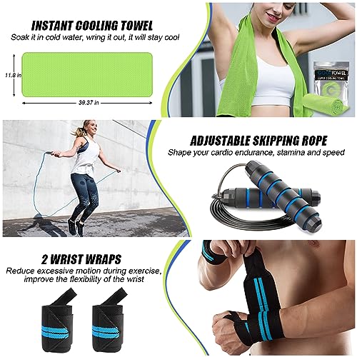 23 Pack Resistance Bands Set Workout Bands, 5 Stackable Exercise Bands 5 Loop Resistance Bands 2 Core Sliders, Door Anchor...