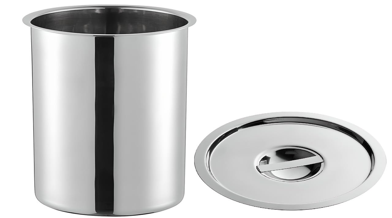 OCS Parts 6 Quart Bain Marie Pot with Lid Set | 8-9/16" x 6-7/8" Stainless Steel Pot for Warm or Cold Food, Home Kitchens, Stovetop, Steam Tables, Catered Events, Soup Warmers or Buffet and Salad Bars