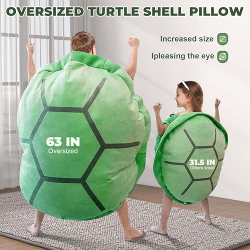 HXIDDANG 63in Multifunctional Giant Wearable Turtle Shell Pillow, Adult Wearable Big Turtle Shell Pillow Weighted Pillow, ...