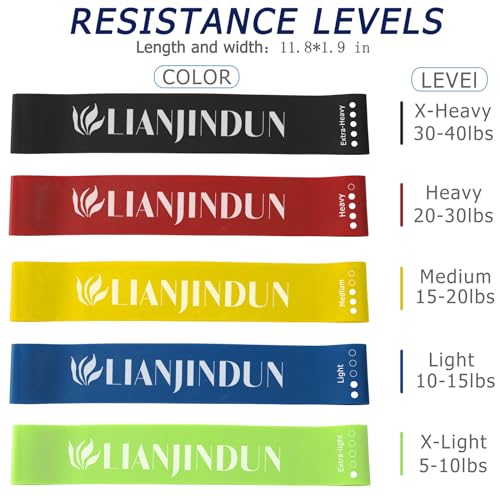 Professional 5 Pcs Long Resistance Bands and 5 Pcs Loop Bands. Latex-Free, Work Out Bands, Stretch Bands for Working Out W...