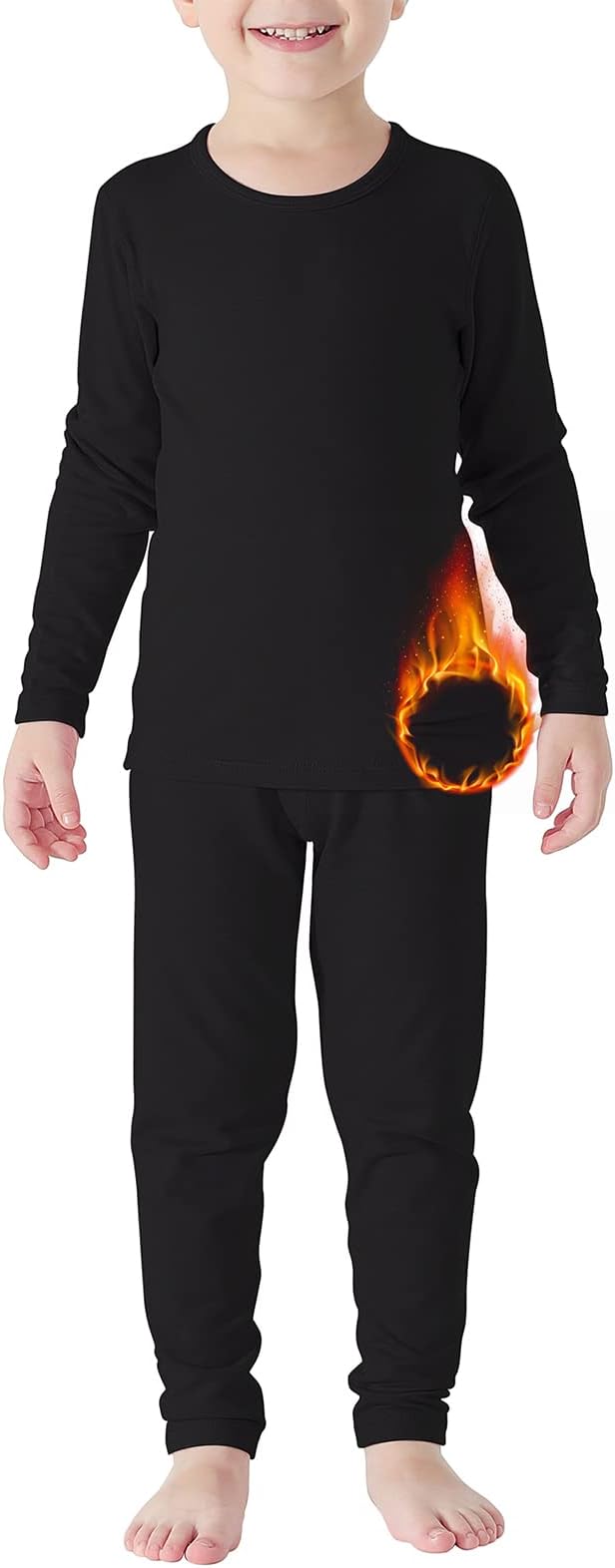 American Trends Kids Thermal Underwear Set Ultra Soft Kids Long Johns Sets Toddler Base Layer for Boys Girls