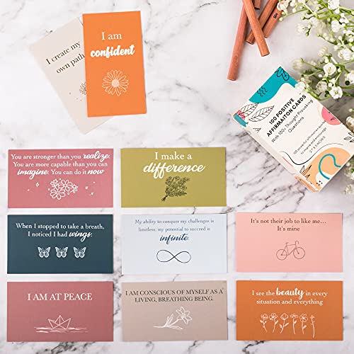 100 Affirmation Cards for Women and Men With 150+ Thought-Provoking Questions, Unique Affirmation cards for stress Relief,...