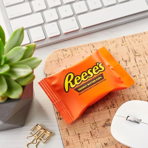 REESE'S Milk Chocolate Snack Size Peanut Butter Cups, Candy Pantry Pack, 13.75 oz (25 Pieces)