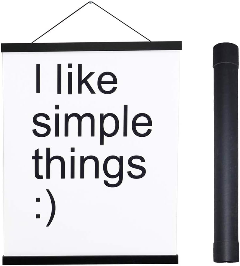 Artmag Magnetic Poster Hanger Frame, 17x22 17x24 17x31 Light Wood Wooden Magnet Canvas Artwork Print Poster Hangers Frames Hanging Kit (Black, 17")