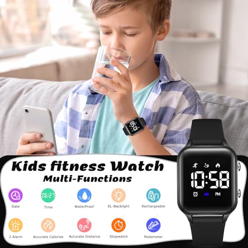 L LAVAREDO Kids Digital Watches for Boys Girls,Waterproof Sport Watch with Pedometer Stopwatch Vibration Alarm for Ages 5-...