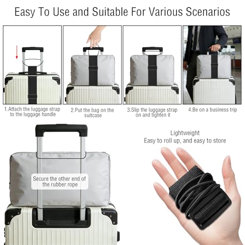 3PCS Luggage Straps,Adjustable Luggage Connector Straps with Heavy-Duty Elastic Belt to Connect Two Suitcases,Add a Bag Lu...