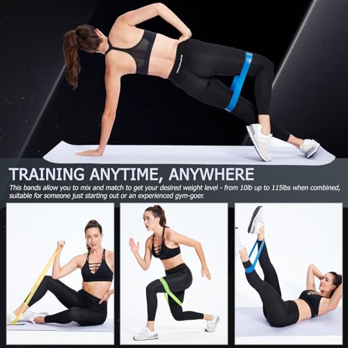 Professional 5 Pcs Long Resistance Bands and 5 Pcs Loop Bands. Latex-Free, Work Out Bands, Stretch Bands for Working Out W...
