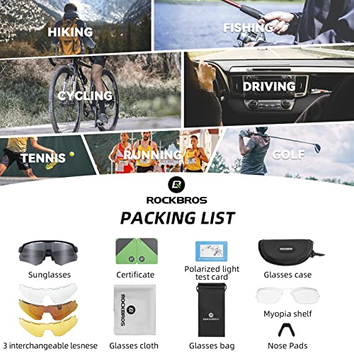ROCKBROS Polarized Sports Sunglasses for Men Baseball Cycling Sunglasses UV400 Protection for Women Men