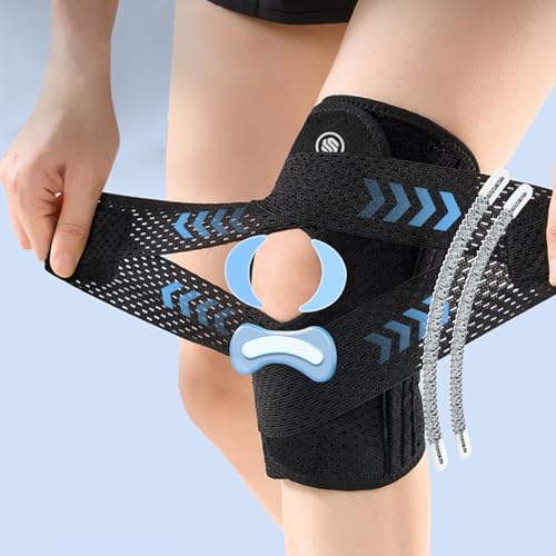Knee Brace for Women & Men Breathable Compression Knee Support with Side Stabilizers for Knee Pain Adjustable Knee Wrap fo...