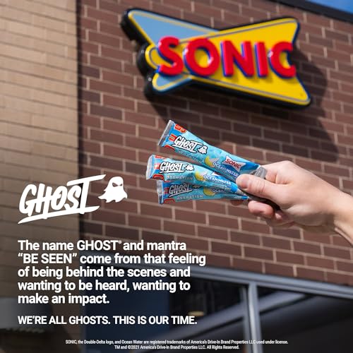 GHOST Hydration Packets, Sonic Ocean Water, 24 Sticks, Electrolyte Powder - Drink Mix Supplement with Magnesium, Potassiu...