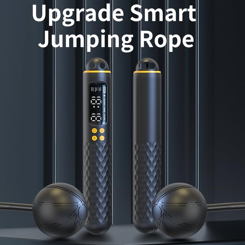 Jump Rope, Adjustable & Weighted Handles Jumping Rope with Calorie Counter, Ideal for Home Gym Fitness, Cardio Training - ...