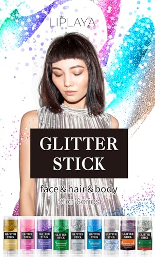 Christmas Body and Face Glitter Stick, Holographic Sparkling Neon Outfit Stage Performance New Year Celebration Events, Ho...