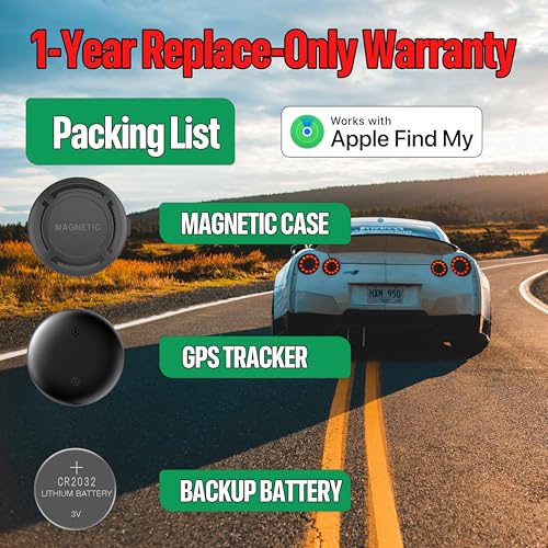 Magnetic Hidden GPS Tracker for Vehicles – Long Battery Life, No Subscription, Car Tracker Device Hidden (iOS Tracker)