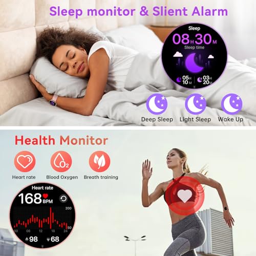 Smart Watch for Women Fitness Tracker: Waterproof Running Digital Mens Watches Make Answer Call Smartwatch for Android Pho...