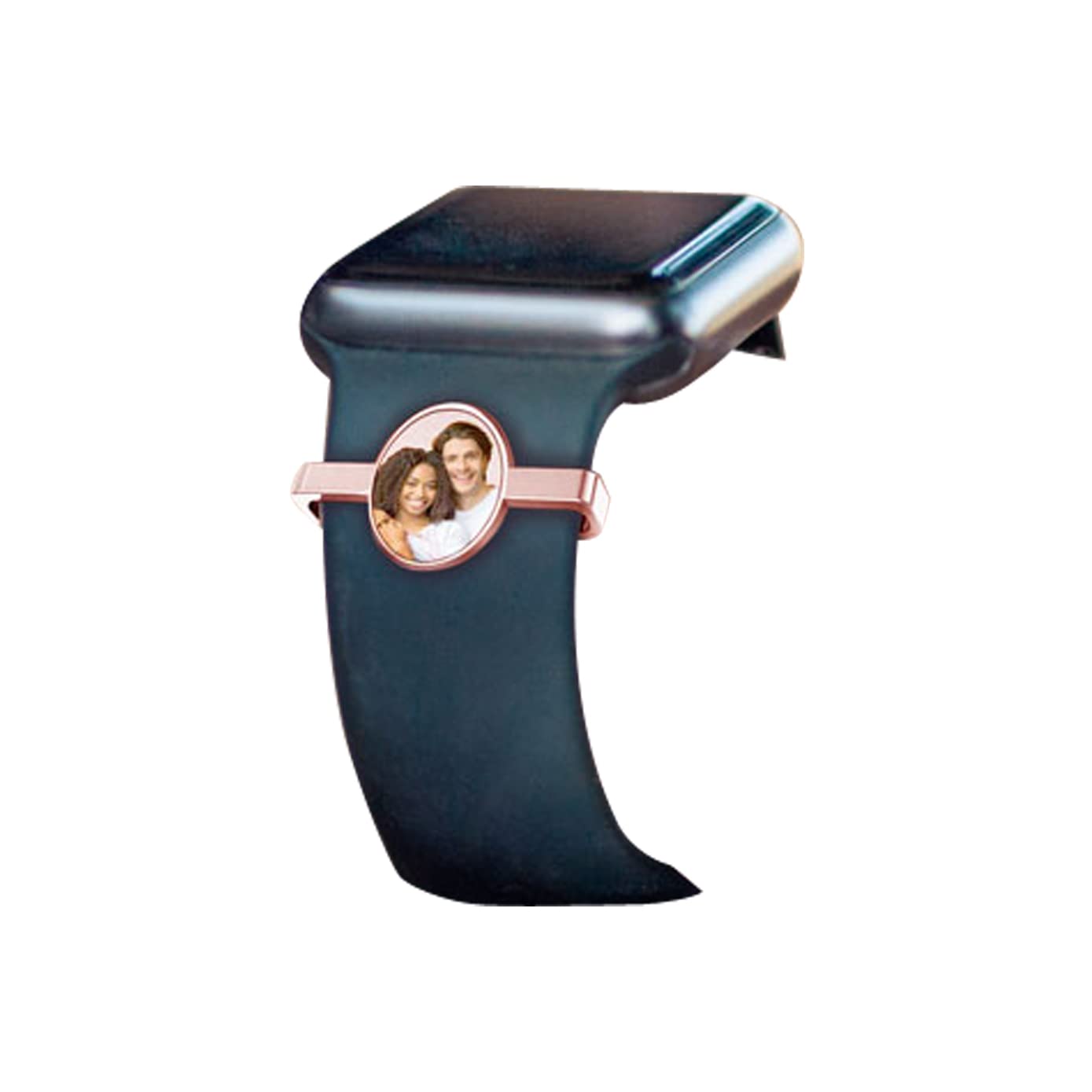 Picturesongold.Com Smart Watch Photo Charm In Yellow Gold Plated Oval Shape