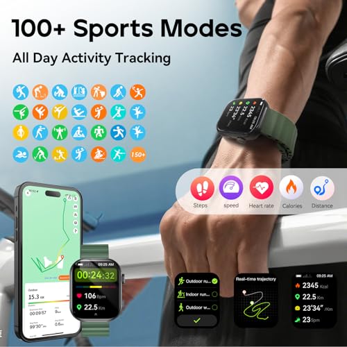 AURAFIT AI Smart Watch with ChatGPT Bluetooth Calling, App AI Dial 2.01" Fitness Tracker, 100+ Modes, Heart Rate Sleep Cal...