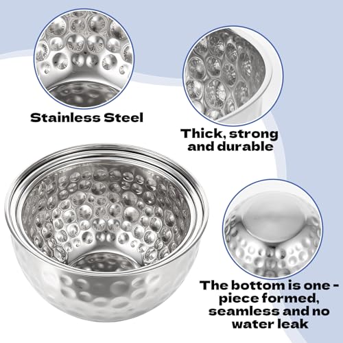 3 Pack Ice Bucket 4.6/6/7.5L Stainless Steel Beverage Tub with 2 Scoop Leak-Proof Wine Bucket Large Metal Ice Buckets for ...