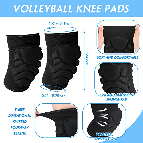 Vabean 8 Pcs Volleyball Accessories,Include Volleyball Arm Sleeves Knee Pads Sport Hair Scrunchies Sweat Band Drawstring B...