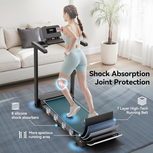 FYC Foldable Treadmill with Handles, Compact Mini Treadmill for Home Small Spaces, Built in APP, 2.5HP Quiet, 300lb Capaci...