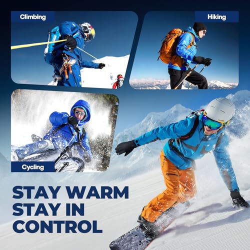 krosa 5-Layer Winter Gloves for Men & Women Made with 3M Thinsulate, -10℉ Waterproof Work Gloves for Cold Weather, Snow Sk...