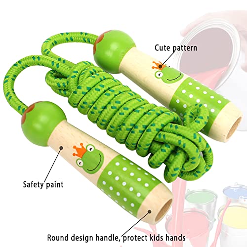 EGOSKY Jump Rope Kids, 7.2ft Children Adjustable Cotton Skipping Rope with Wooden Handle for Boys Girls Fitness Outdoor Ac...
