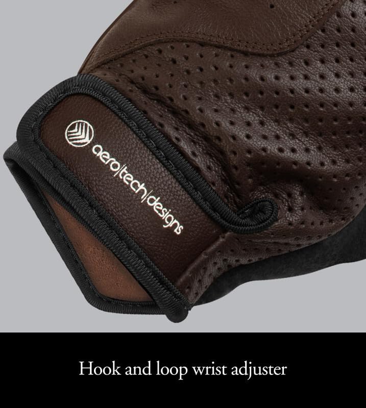 AERO|TECH|DESIGNS | Vintage Leather Gel Padded Palm Fingerless Gloves | Full Grain Genuine Leather