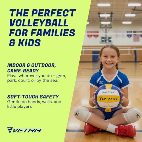 VETRA Premium, Soft Touch Volleyball, Official Size 5, Super Soft Volleyball Training Equipment for Professional & Recreat...