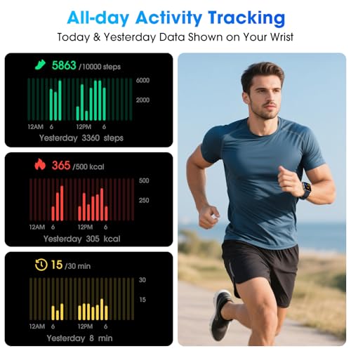 Pedometer Watch No APP/Phone Required, Waterproof Fitness Tracker Watch with Heart Rate Monitor, Large Screen with Pedomet...