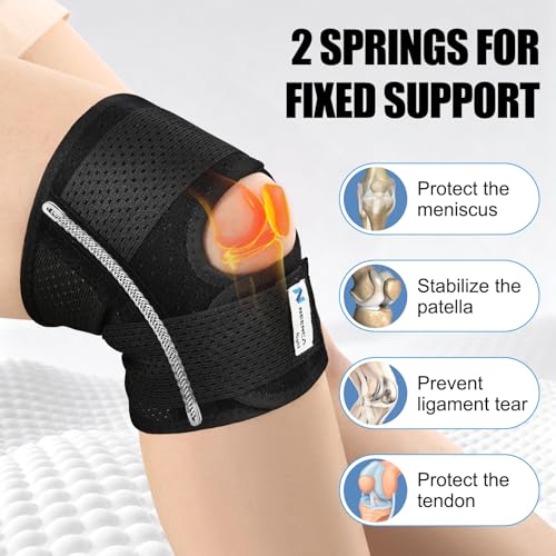 NEENCA Knee Brace for Knee Pain, Compression Knee Support with Air Mesh Fabric, Adjustable Knee Wrap with Side Stabilizer...