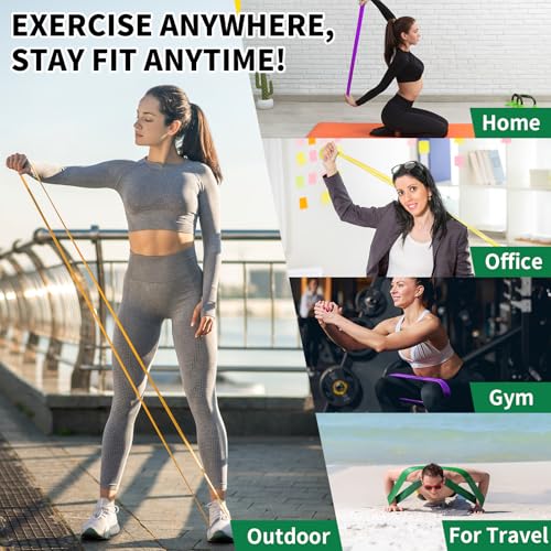 TOPOKO Resistance Bands Set of 5 – Pull Up Assistance Bands for Men & Women, Heavy Duty Workout Bands for Exercise, Streng...