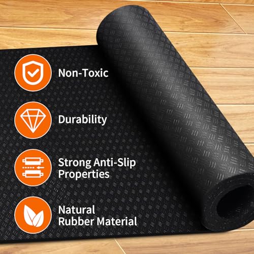 Stepwaver 2 Pack Double Non-Slip Workout Mat for Ellipse Leg Exerciser, 23.6" × 11.8" 0.2" Thick Ellipse Machine Mat, Exer...