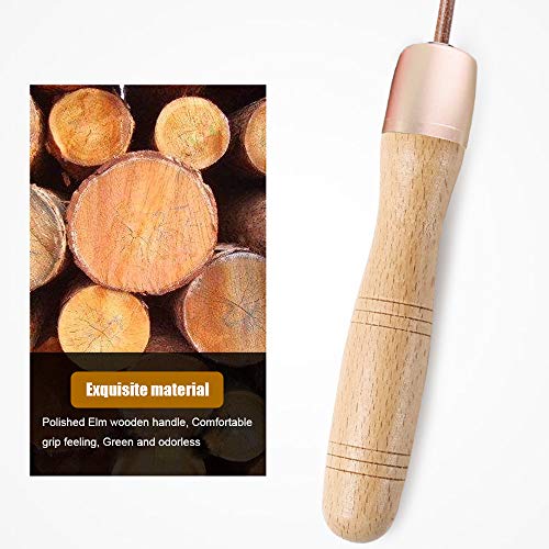 Ahomie Leather Jump Rope, Adjustable Skipping Jumping Ropes, with Rotary Bearing and Pure Wood Handles, for Gym & Home Fit...
