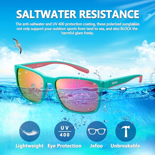 Jefoo Polarized Fishing Sunglasses for Men Women Kayaking Surfing Driving Lightweight Sports Sun Glasses UV Protection