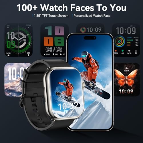 Smart Watch, 1.85" HD Fitness Tracker (Answer/Make Call), 1000 mAh Battery