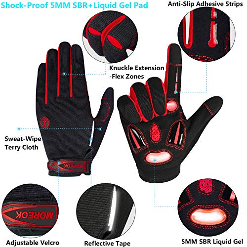 MOREOK Cycling Gloves Bike Gloves for Men/Women-[5MM Gel] Full Finger Winter Biking Bicycle Gloves-for Cycling/Motorcycle/...