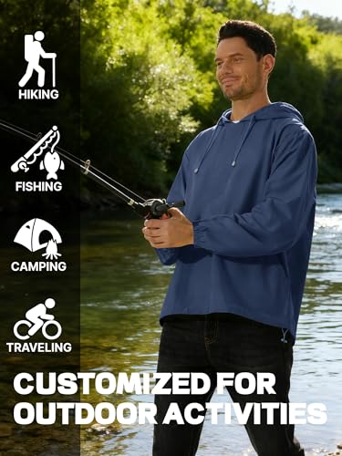 UIQUR Men's Rain Jacket Waterproof Windbreaker Raincoat Cycling Running Hiking Golf Travel Gear Hood Lightweight Packable