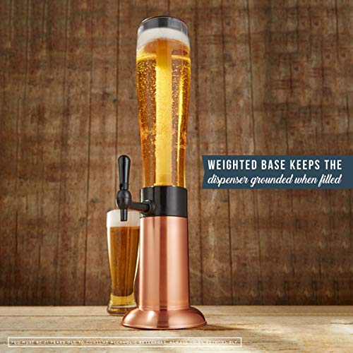 Hammer + Axe Beverage Dispenser – 88 oz Party Drink Dispenser with Ice Tube & Tap| Drink Fountain for Beer, Water, Iced Te...
