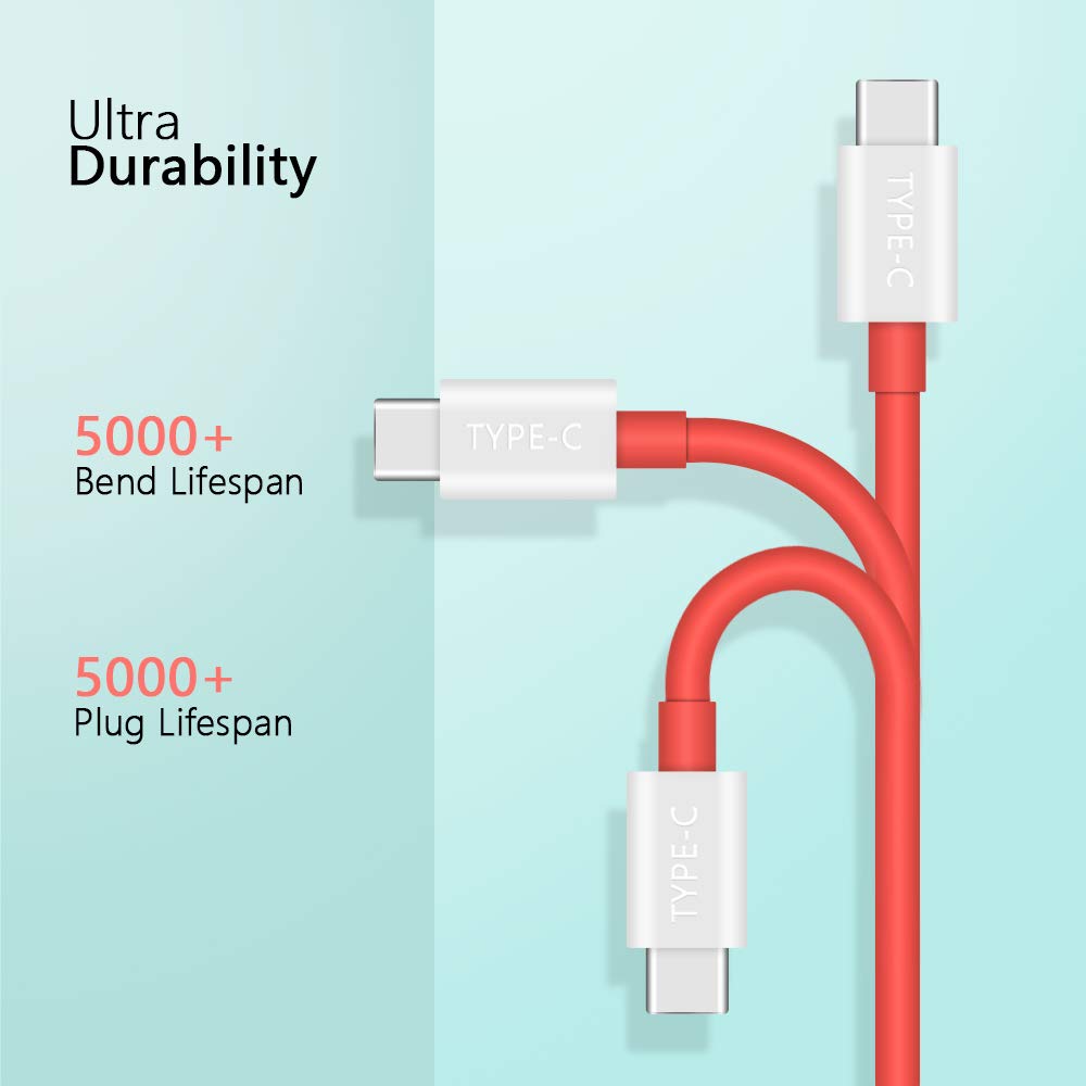Cooya Dash Charge Cable For Oneplus 7 Pro 8 7T 6, Warp Charging Cable 5V 4A Type C Cable 6Ft Usb C Cable 80W For Supervooc Charg