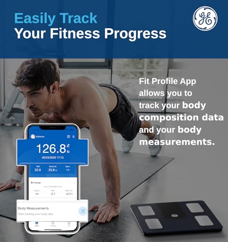 GE Smart Scale for Body Weight BMI Fat Muscle Mass with 14 Body Composition Metrics & All-in-one LCD Display, Digital Bath...