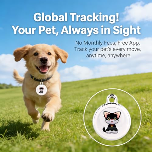 Smart GPS Tracker for Dogs|mini Easy to use Cat GPS Tracker|Waterproof and Drop-Proof|Real-time Positioning Smart Alarm pe...