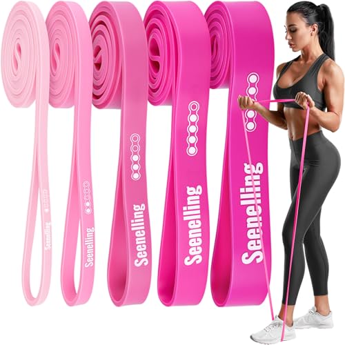 Seenelling Resistance Bands for Exercise Working Out, 5-Level Pull-Up Assistance Full-Body Training Bands for Women Men Ho...