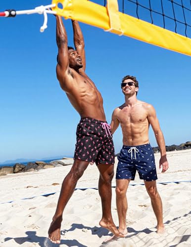 COOFANDY Mens Swim Trunks with Compression Liner Quick Dry 7 Inch Bathing Suit Beach Short with Zipper Pockets